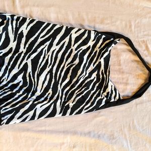 Zebra/white tiger halter top